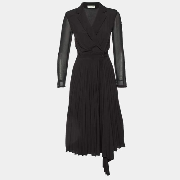 Sandro Paris dual-material long sleeved dress- size 36 - Picture 1 of 7